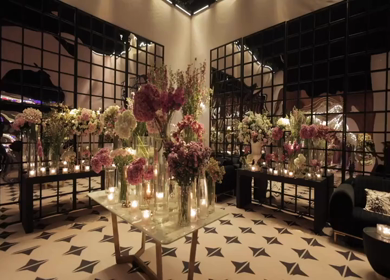 A Slow Motion Shot of an Indian Wedding Venue Decoration in India