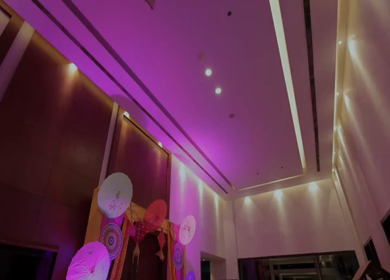 A Slow Motion Shot of an Indian Wedding Venue Decoration in India