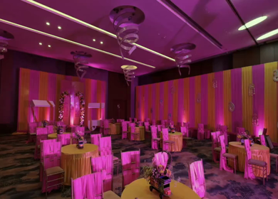 A Slow Motion Shot of an Indian Wedding Venue Decoration in India