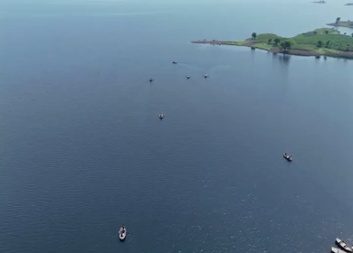Aerial Drone View of Banswara Lakes and Islands, Rajasthan, India