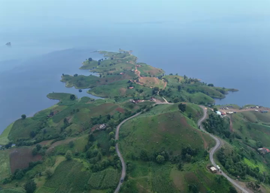 Aerial Drone View of Banswara Lakes and Islands, Rajasthan, India