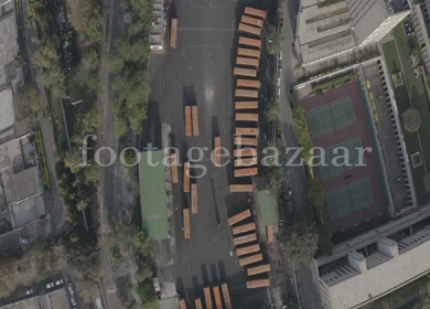 An aerial shot of Empty Roads of New Delhi during Covid-19 Lockdown, India