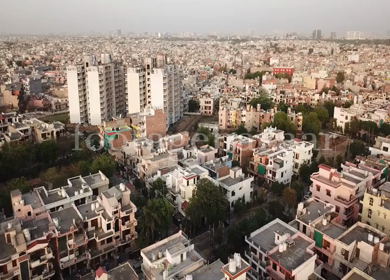 An Aerial Shot of Gurugram during Covid-19 Lockdown in India