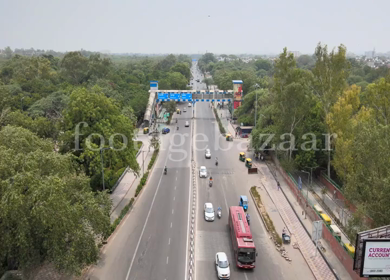 An Aerial Shot of Delhi BRTS Road at New Delhi,India 