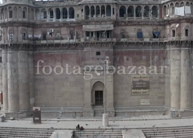 An Aerial shot of Bhonsale Ghat at Varansi,Banaras, Uttar Pradesh,India