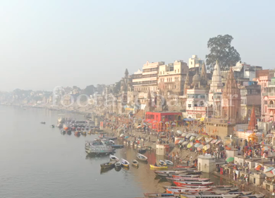 A slow motion shot at Ganga Ghat at Varansi,Banaras, Uttar Pradesh,India