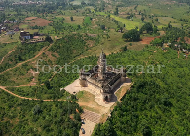 An Aerial Shot of Lakshmi Narayan Temple at Orchha, Madhya Pradesh, India