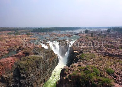 An Aerial Shot of Raneh Water Falls at Dhoguwan, Madhya Pradesh, India