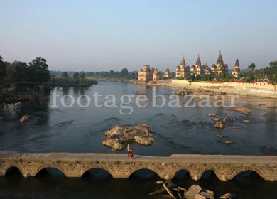 An Aerial Shot of The Royal Chhatris at Orchha, Madhya Pradesh, India