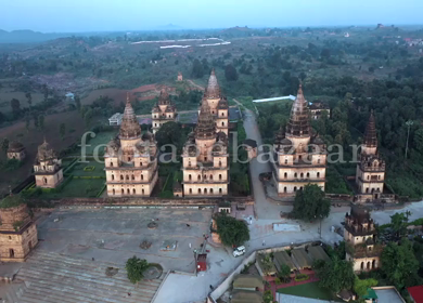 An Aerial Shot of The Royal Chhatris at Orchha, Madhya Pradesh, India