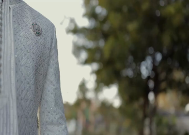 A shot of an Indian Groom posing for the photoshoot at his Indian Wedding