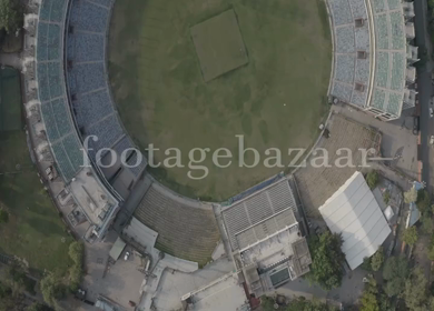 An aerial shot of the Empty Cricket Stadium  Lockdown at New Delhi,India