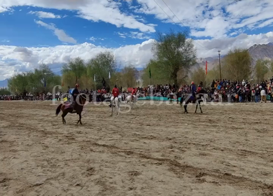 A shot of People playing Polo at Leh, India