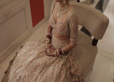Shot of a beautiful Indian Bride posing for her wedding shoot in India
