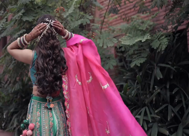 Shot of a beautiful Indian Bride posing for her wedding shoot in India