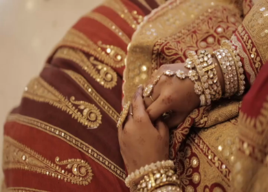 Shot of a beautiful Indian Bride posing for her wedding shoot in India